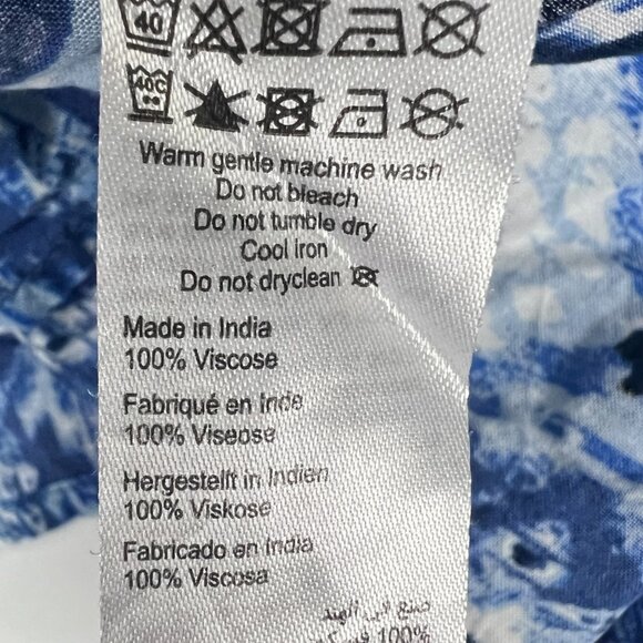 Avenue Womens Blue & White Boho Tunic Top With Button Details Size 22/24 - Picture 16 of 16